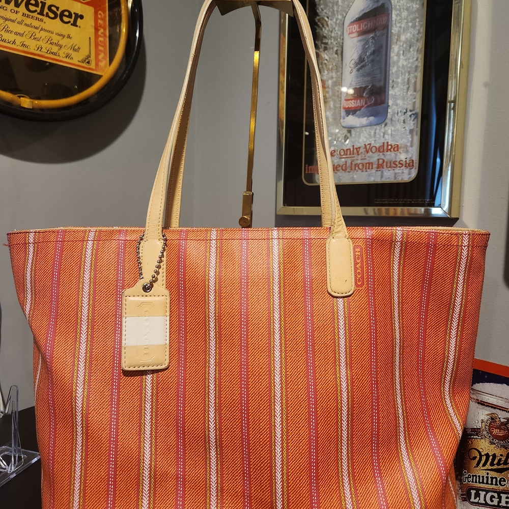 Coach Legacy Weekend Stripe Tote 2 Piece Set